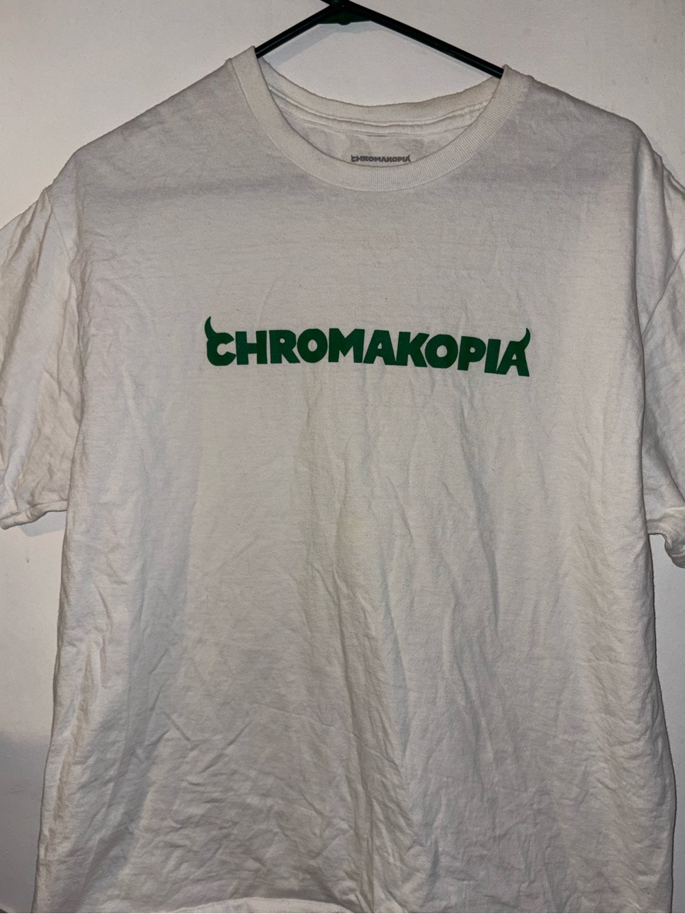 Women's Tyler, The Creator CHROMAKOPIA Short Sleeve Tee in White with Green Logo